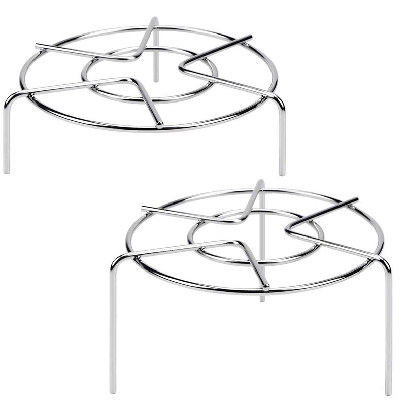 INDIAN DECOR 31 Tall Trivet Rack Stand 3 1516 and 1 34 Heavy Duty Stainless Steel Multifunction Basket Pressure Cooker Steam Rack - Image 1