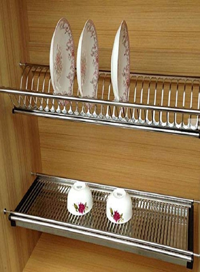 DBR Kitchen Steel Dish Rack Drainer Tray for Cabinet Width 700mm gtpt Modular Kitchen Organiser Set of 3pcs - Image 1
