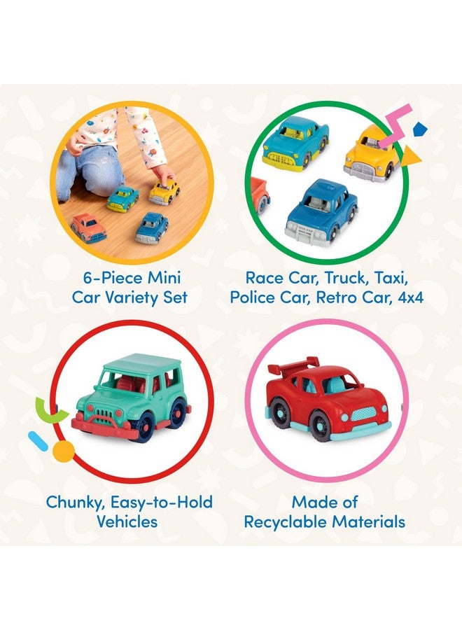 باتات مجموعة عجلات ووندر مكونة من 6 سيارات لعبة صغيرة للأطفال، سيارة سباق، شاحنة، سيارة أجرة، سيارة شرطة، سيارة ريترو 4 × 4، مواد قابلة لإعادة التدوير، راكبون صغار من عمر سنة فما فوق - Image 3