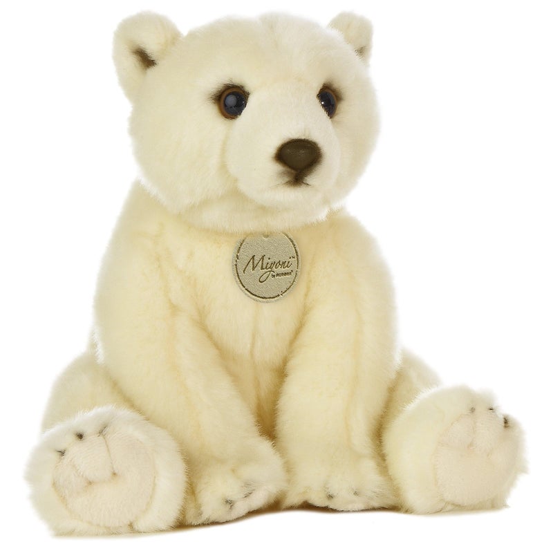 AuroraÂ® Realistic MiyoniÂ® Polar Bear Stuffed Animal - Lifelike Details Make a Cherished Companion - Perfect for Decorating Bedrooms or Classrooms - White 10.5 Inches