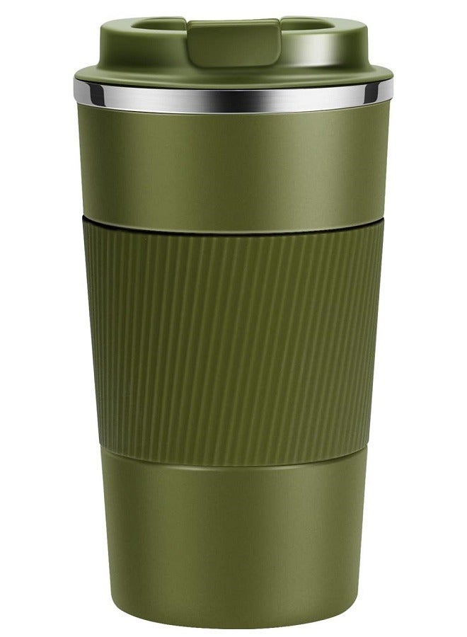 Travel Mug Coffee Cups Thermal Insulated Vacuum Insulation Stainless Steel Bottle for Hot Cold Drinks 510ml-Green  - Image 1