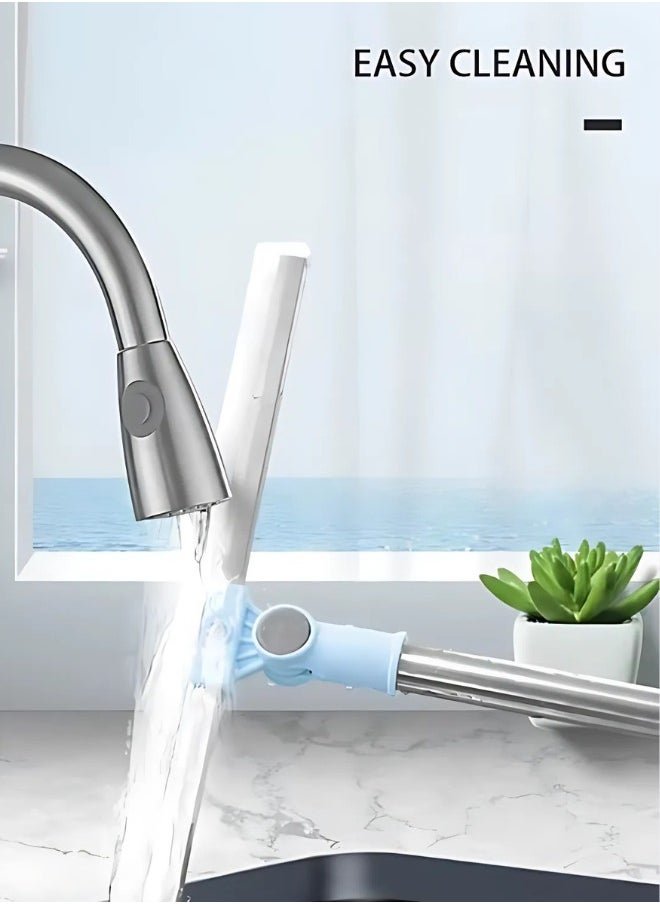 Generic - Silicone Rubber Floor Wiper Long Handle Window Shower Cleaner with Extendable and Adjustable Stainless Poles for Glass Bathroom Floor Cleaning - Image 1