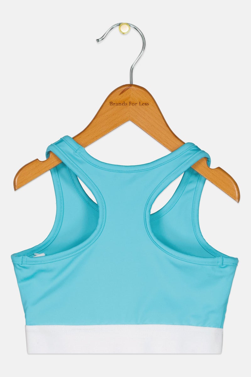 Reebok Toddlers Girl Brand Logo Bralette, Blue - Image 2