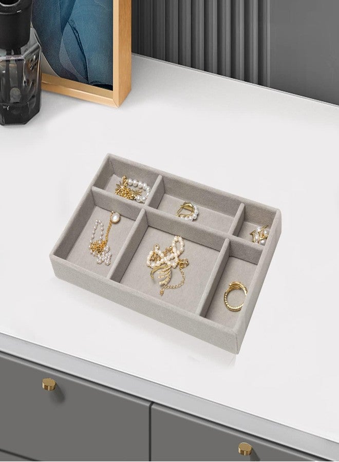 AMGZLE Velvet Jewellery Trays, Stackable Jewellery Organiser, Jewellery Storage, Drawer for Storing and Displaying Earrings, Necklaces, Rings- Pack of 8 - Image 4