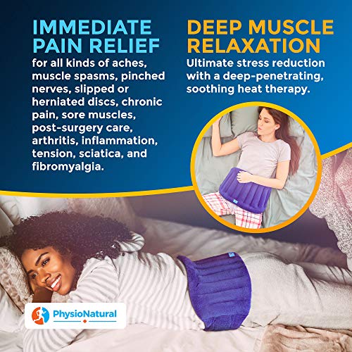 PhysioNatural Microwavable Extra Large Heating Wrap for Lower Back, Waist, Stomach, and Shoulder – Moist Heat Therapy Pad for Instant Pain Relief in Case of Aches, Muscle Spasms, Slipped Discs, and Surgery Recovery - Image 4
