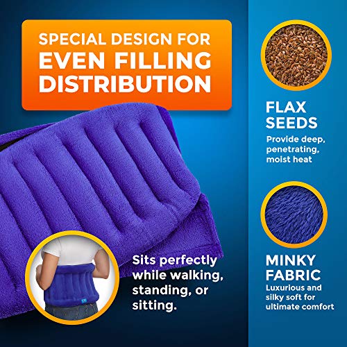 PhysioNatural Microwavable Extra Large Heating Wrap for Lower Back, Waist, Stomach, and Shoulder – Moist Heat Therapy Pad for Instant Pain Relief in Case of Aches, Muscle Spasms, Slipped Discs, and Surgery Recovery - Image 2