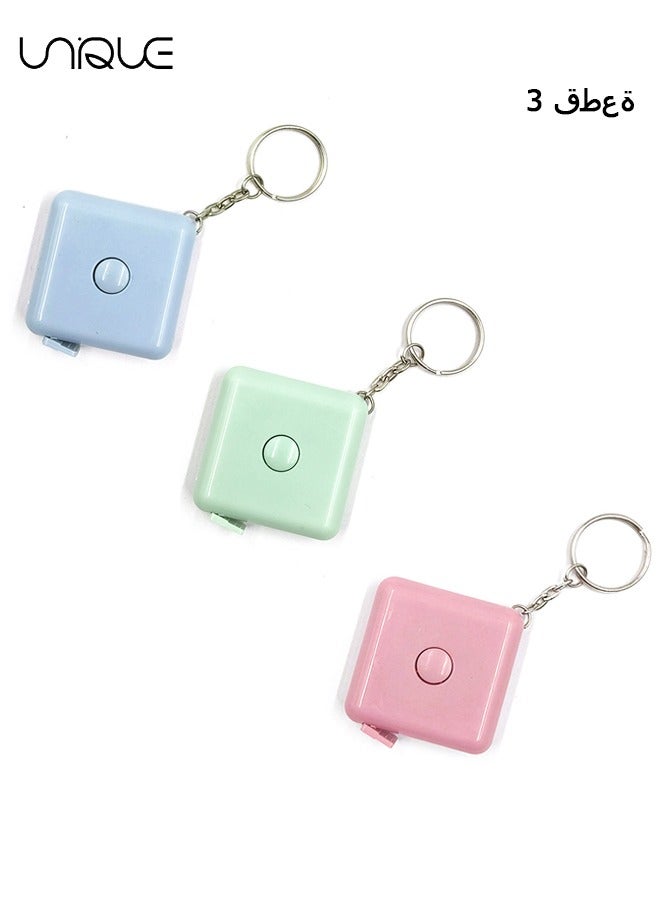 يونيك 3 قطع شريط قياس لقياس الجسم ، شريط قياس 60 بوصة لقياسات قماش الجسم ، خياط خياطة ، شريط قياس ناعم مزدوج النطاق ، شريط قياس قماش قابل للسحب (مع حلقة مفاتيح) - Image 1