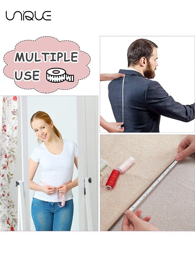 يونيك 3 قطع شريط قياس لقياس الجسم ، شريط قياس 60 بوصة لقياسات قماش الجسم ، خياط خياطة ، شريط قياس ناعم مزدوج النطاق ، شريط قياس قماش قابل للسحب (مع حلقة مفاتيح) - Image 5