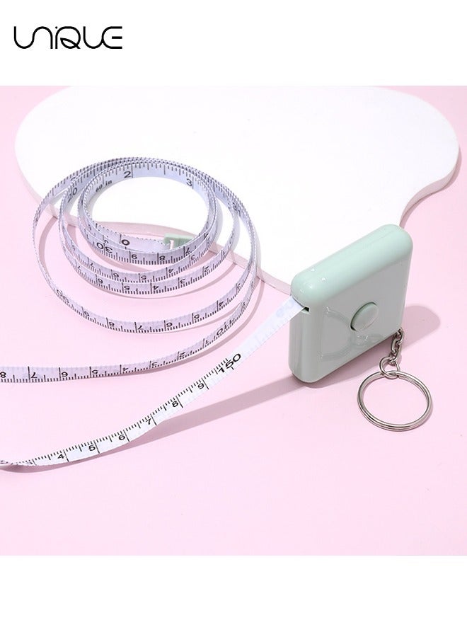 يونيك 3 قطع شريط قياس لقياس الجسم ، شريط قياس 60 بوصة لقياسات قماش الجسم ، خياط خياطة ، شريط قياس ناعم مزدوج النطاق ، شريط قياس قماش قابل للسحب (مع حلقة مفاتيح) - Image 3