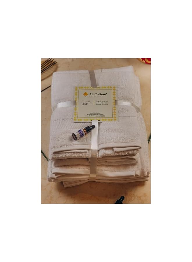 The Bros Luxurious 100% Egyptian Cotton Towel Set, 8-Pieces, 600 GSM, Ultra-Soft & Highly Absorbent - Image 4