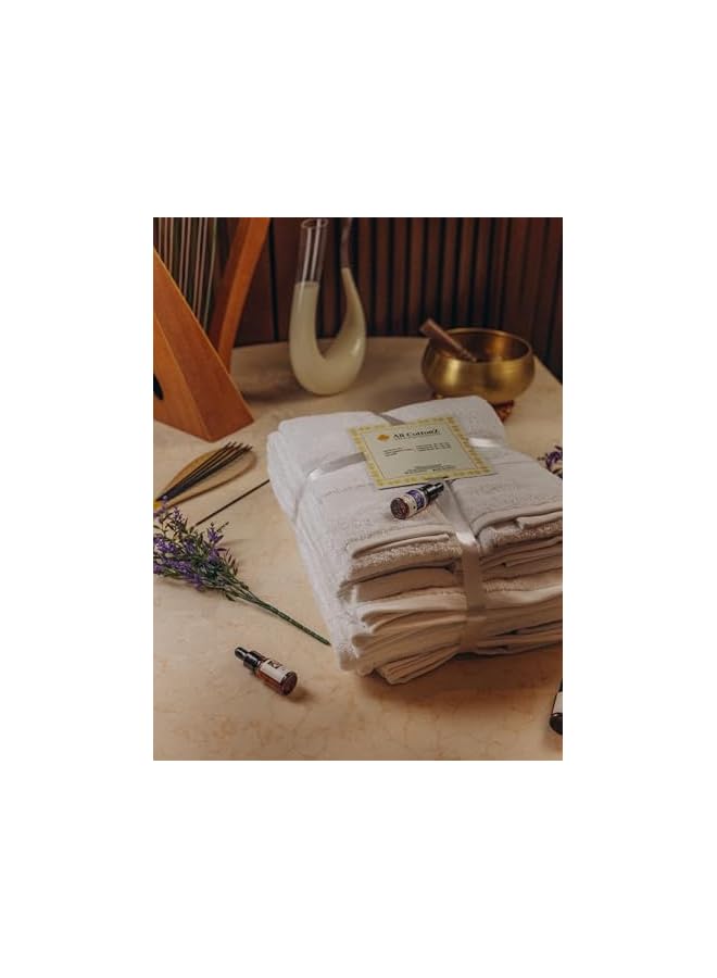 The Bros Luxurious 100% Egyptian Cotton Towel Set, 8-Pieces, 600 GSM, Ultra-Soft & Highly Absorbent - Image 5