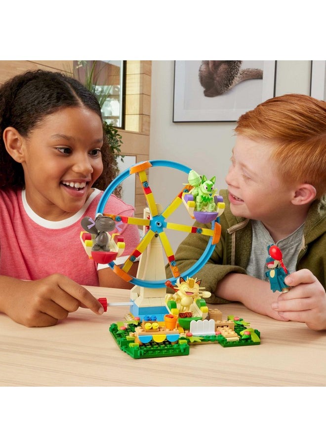 Mega Brands MEGA Pokémon Building Toys Set Ferris Wheel Fun with 393 Pieces, 4 Poseable Characters, 5+ Inches Tall, for Kids  - Image 2