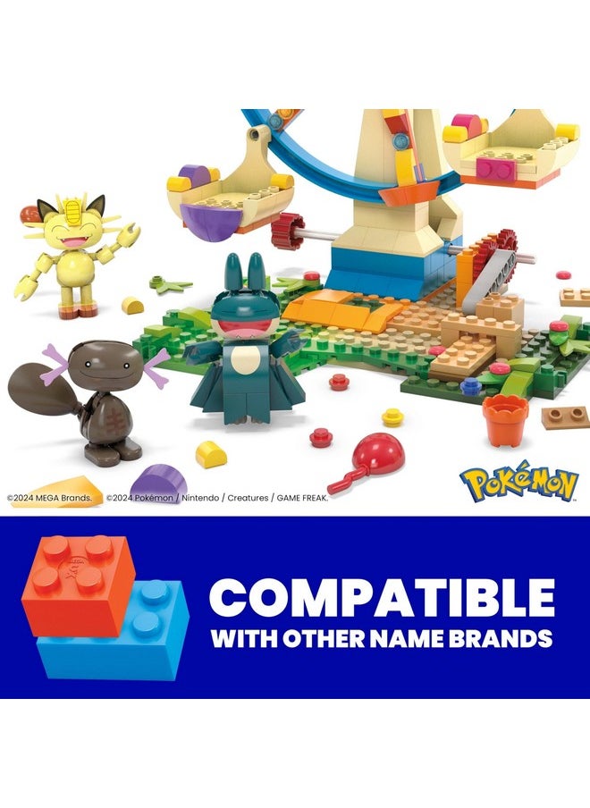Mega Brands MEGA Pokémon Building Toys Set Ferris Wheel Fun with 393 Pieces, 4 Poseable Characters, 5+ Inches Tall, for Kids  - Image 4