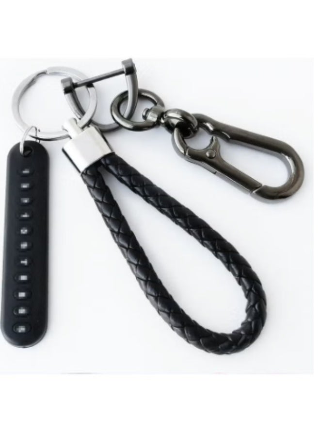 Anti-lost Car Keychain with Phone Number Card Keyring Phone Number Plate Key Ring Auto Vehicle Key Chain Accessories - Image 1