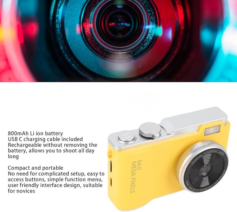 Vintage Digital Camera For Kids 4K Vlogging Camera 16x Zoom Anti Shake No Memory Card - Image 4