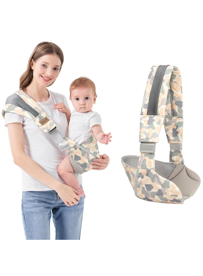 SYOSI Baby Sling Carrier, Compact Hipseat One-Shoulder Carrier, Portable Baby Carrier Sling Hip for Newborn to Toddler Infants Carrying up to 44 lbs - Image 1