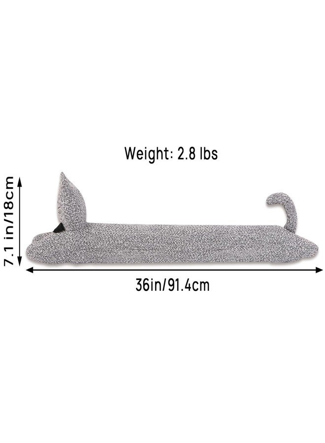SANFERGE 36 Inch 3LB Heavy Duty Under Door Draft Stopper, Decorative Soundproof Door Draft Blocker, Energy Saving Draft Guard, Cat - Image 2