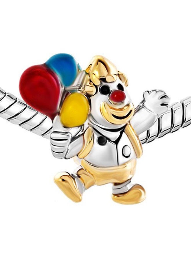 LSxAB Balloon Clown Charm Competible with Pandora Charm Bracelets Women Girls Red Blue Yellow Bead Silver Gold Party Fair, No Gemstone - Image 3