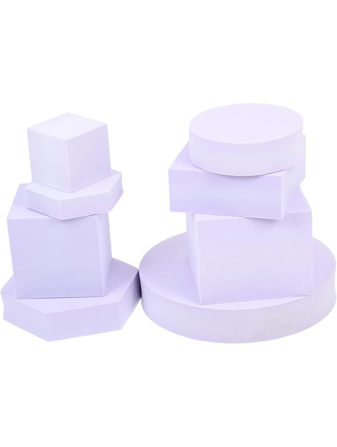 Geometric Photography Props 8pcs High Density Blocks Lavender for Photoshoots - Image 1