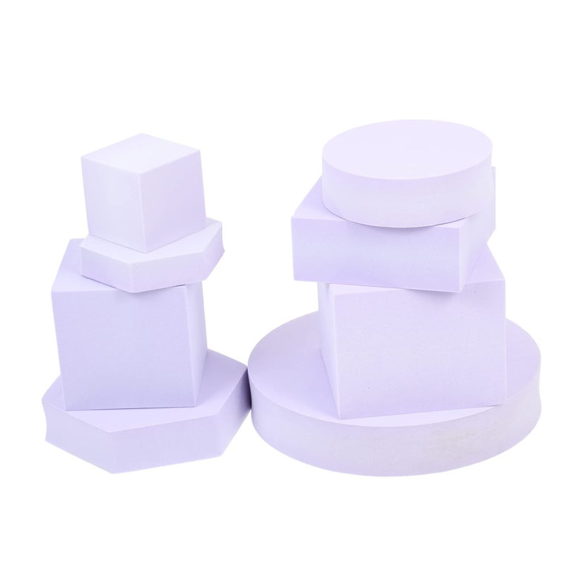 Geometric Photography Props 8pcs High Density Blocks Lavender for Photoshoots - Image 2