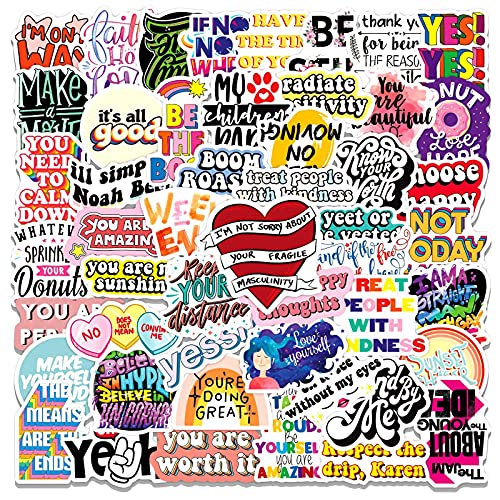 iDream Self-Adhesive Glossy Inspirational Quotes Stickers, 3-5 cm (Set of 50) – Motivational Vinyl Decals for Laptop, Journal, Water Bottle & More - Image 1