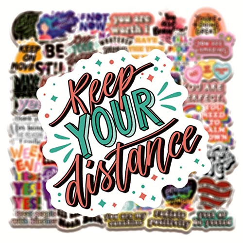 iDream Self-Adhesive Glossy Inspirational Quotes Stickers, 3-5 cm (Set of 50) – Motivational Vinyl Decals for Laptop, Journal, Water Bottle & More - Image 4