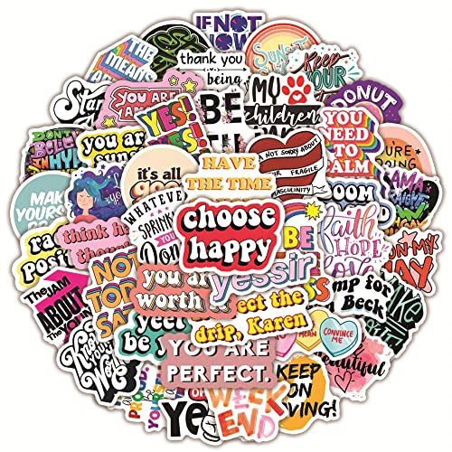iDream Self-Adhesive Glossy Inspirational Quotes Stickers, 3-5 cm (Set of 50) – Motivational Vinyl Decals for Laptop, Journal, Water Bottle & More - Image 2
