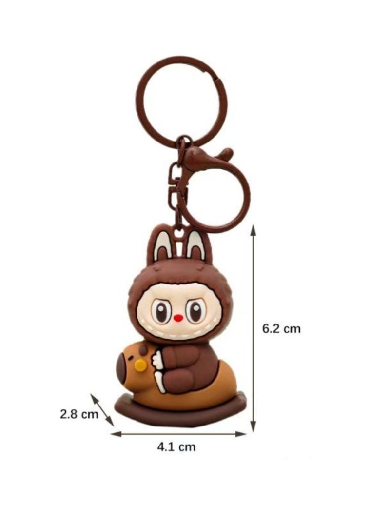 Aramu labubu Key chains, cartoon bucktoothed dolls, schoolbags, pendants, car key chains, small gifts - Image 2