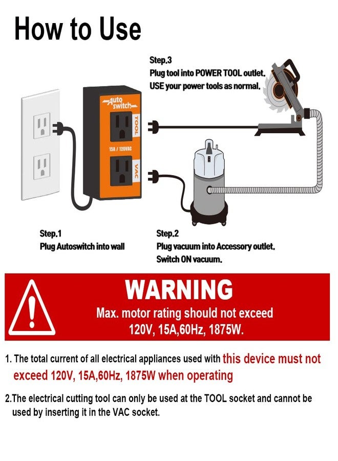O'SKOOL Automatic Vacuum Switch Allows Power Tool to Turn Vacuum/Accessory on and Off Automatically - Image 5