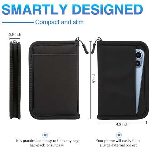 TOPBAG Passport Holder for Travel, Women Rfid Blocking Passport Wallet, Travel Essentials Premium Wallets, Waterproof Passport Holders Bag for Men Traveling, Travel Document Organizer Credit Cards Case - Image 2