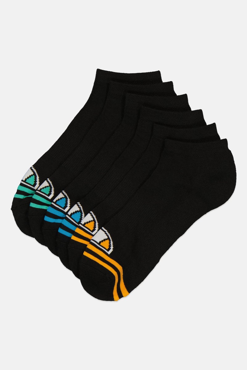 Ellesse Men 6 Pairs Brand Logo Trainer Socks, Black - Image 1