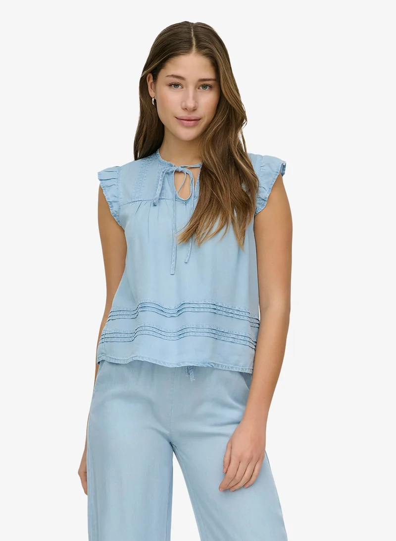 Only Onlcharis Life Tie Neck Top
