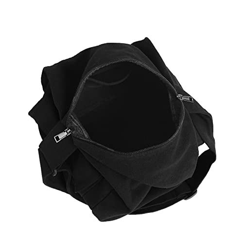 Youjaree Canvas Tote Bag Hobo Crossbody Handbag Big Capacity Messenger Bag with Multiple Pockets Casual Shoulder Bag for Women Men (Black) - Image 4