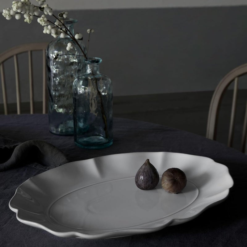 Costa Nova Ceramic Stoneware 16 x 12 Oval Platter  Rosa Collection White  Microwave  Dishwasher Safe Dinnerware  Food Safe Glazing  Restaurant Quality Tableware - Image 4