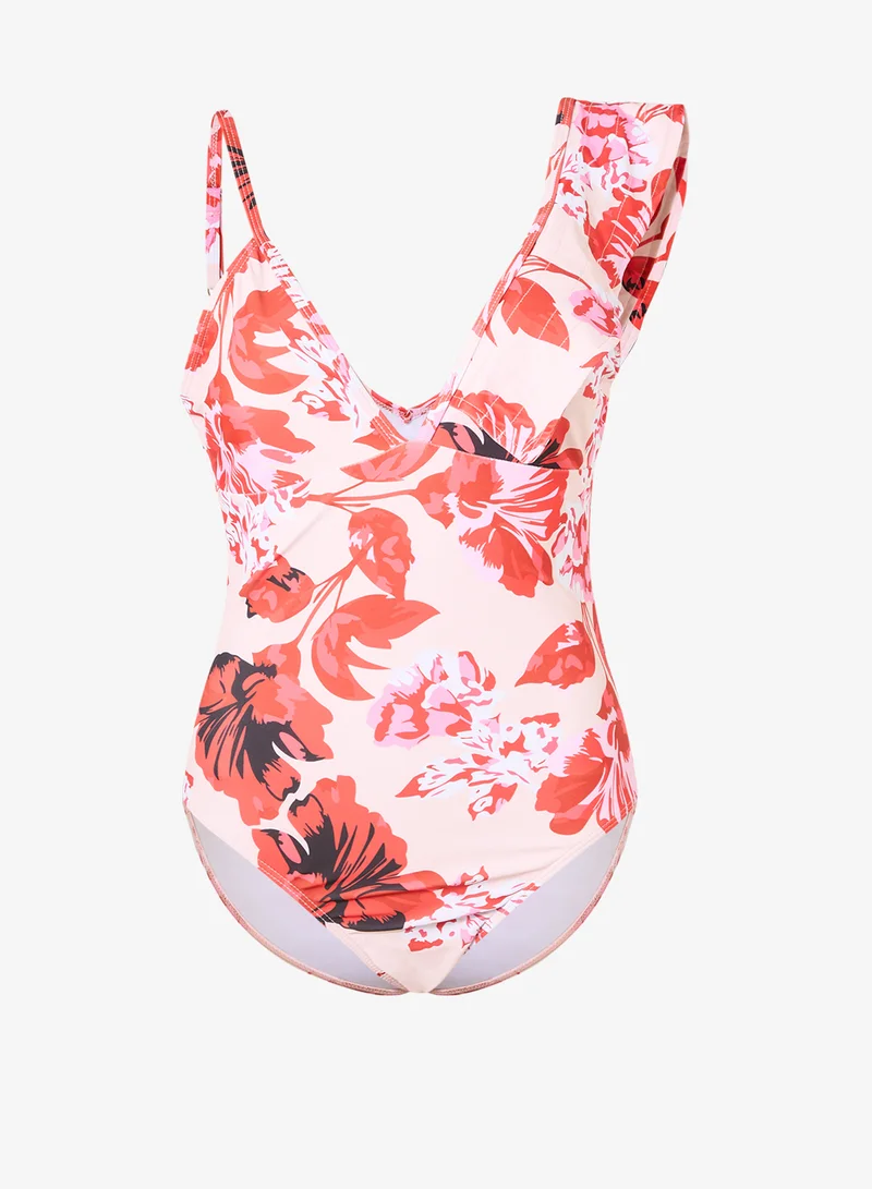 ايلا طقم سباحة وتنورة مكشكشة بكتف مكشوف