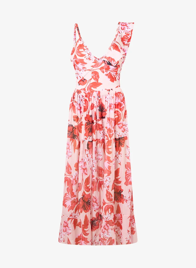 ايلا طقم سباحة وتنورة مكشكشة بكتف مكشوف