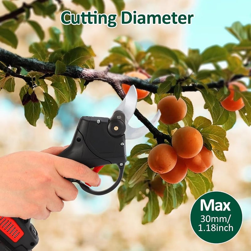 Eacam Electric Pruning Shears, Cordless Power Pruner for Gardening with 2Pcs 1500mAh Rechargeable Batteries Set, Tree Pruner Branch Cutter - Image 2