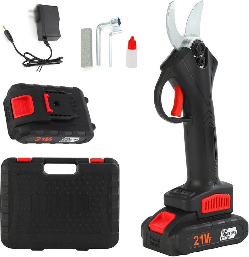 Eacam Electric Pruning Shears, Cordless Power Pruner for Gardening with 2Pcs 1500mAh Rechargeable Batteries Set, Tree Pruner Branch Cutter - Image 1