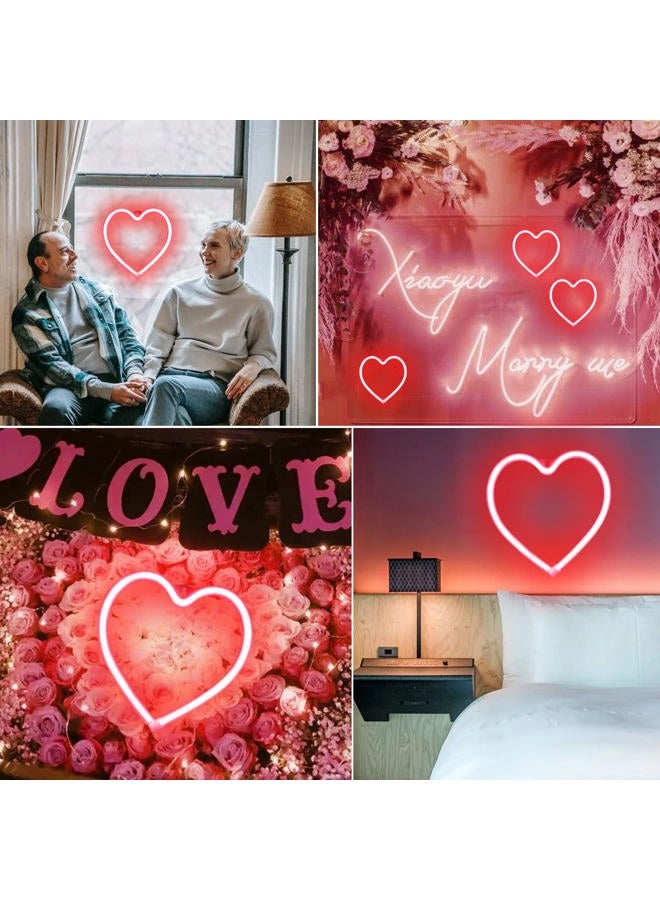 Vicila Heart Neon Signs Valentine's Day Lights, Love LED Signs USB/Battery Operated Night Lights for Home, Wall, Mother's Day, Wedding, Christmas Decor-Heart(Red) - Image 4