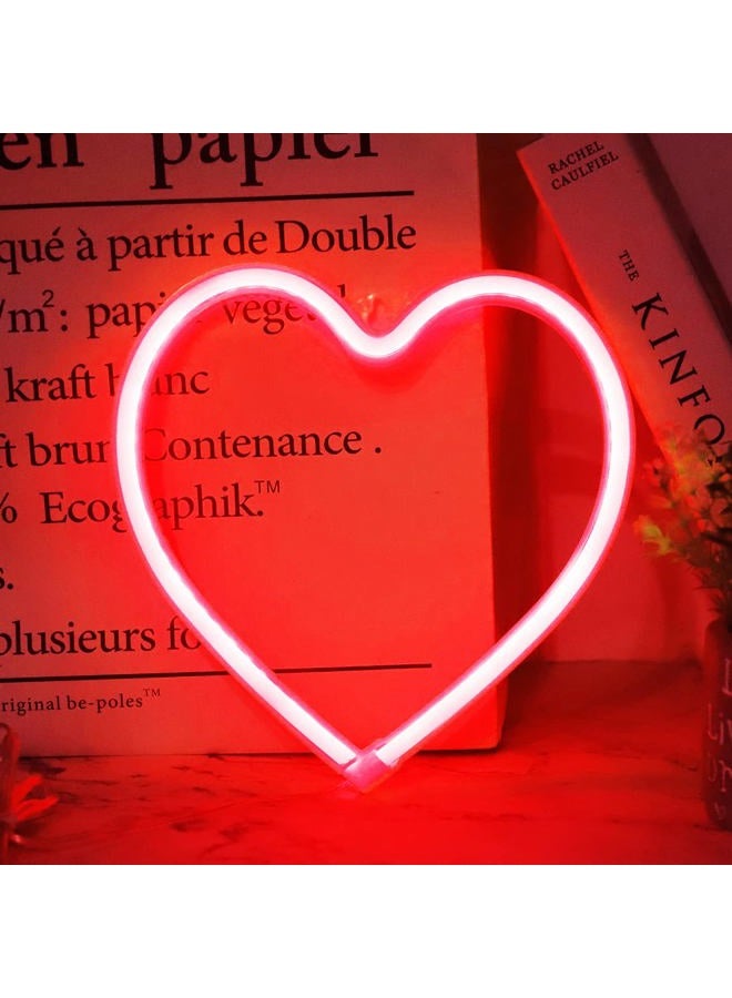 Vicila Heart Neon Signs Valentine's Day Lights, Love LED Signs USB/Battery Operated Night Lights for Home, Wall, Mother's Day, Wedding, Christmas Decor-Heart(Red) - Image 1