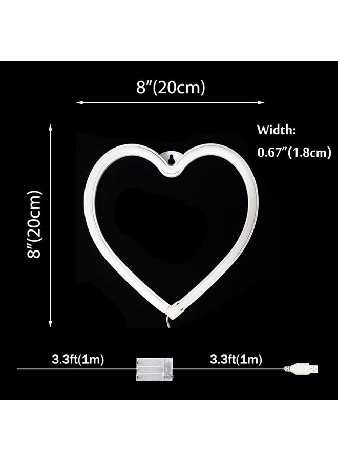 Vicila Heart Neon Signs Valentine's Day Lights, Love LED Signs USB/Battery Operated Night Lights for Home, Wall, Mother's Day, Wedding, Christmas Decor-Heart(Red) - Image 5
