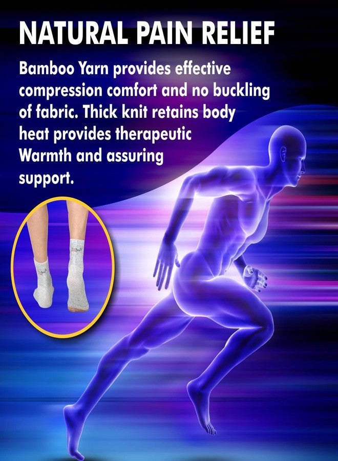 AccuSure Pair of Bamboo Yarn 4 Way Stretchable Bi-Layered Construction Ankle Compression Support Joint Pain Relief, Sprains, Tendonitis Reduce, For Men & Women- Extra Large (XL) - Image 2