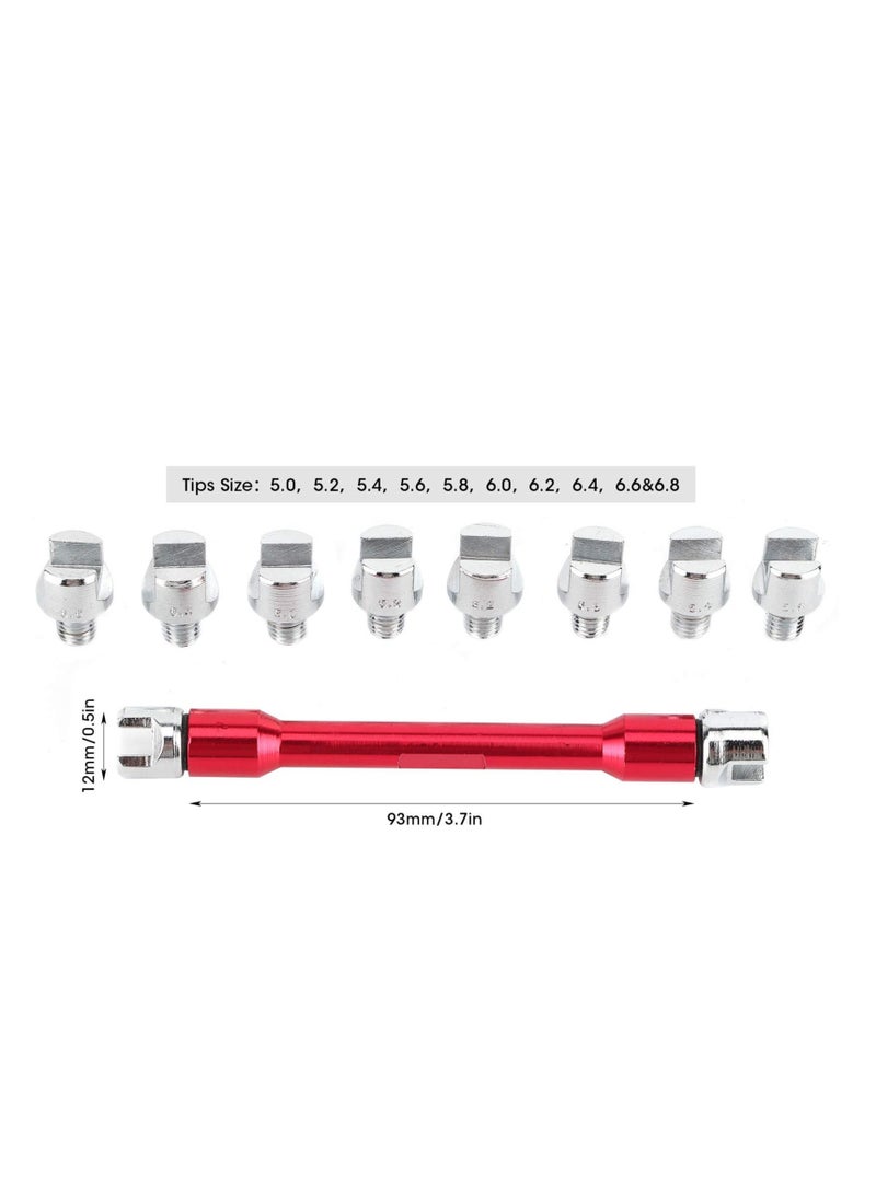 SOLARAE Motorcycle Spoke Wrench, Wrench Spanner Set, 5.0-6.8mm Motorcycle Spoke Wrench, Dirt Bike Spoke Wrench Kit, for Most Motorbike(Red) - Image 2