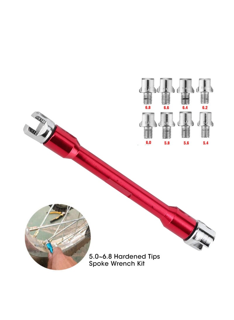 SOLARAE Motorcycle Spoke Wrench, Wrench Spanner Set, 5.0-6.8mm Motorcycle Spoke Wrench, Dirt Bike Spoke Wrench Kit, for Most Motorbike(Red) - Image 3