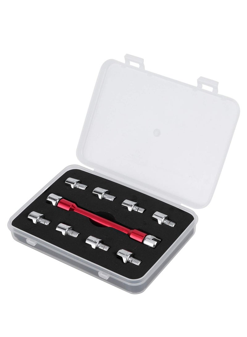 SOLARAE Motorcycle Spoke Wrench, Wrench Spanner Set, 5.0-6.8mm Motorcycle Spoke Wrench, Dirt Bike Spoke Wrench Kit, for Most Motorbike(Red) - Image 1