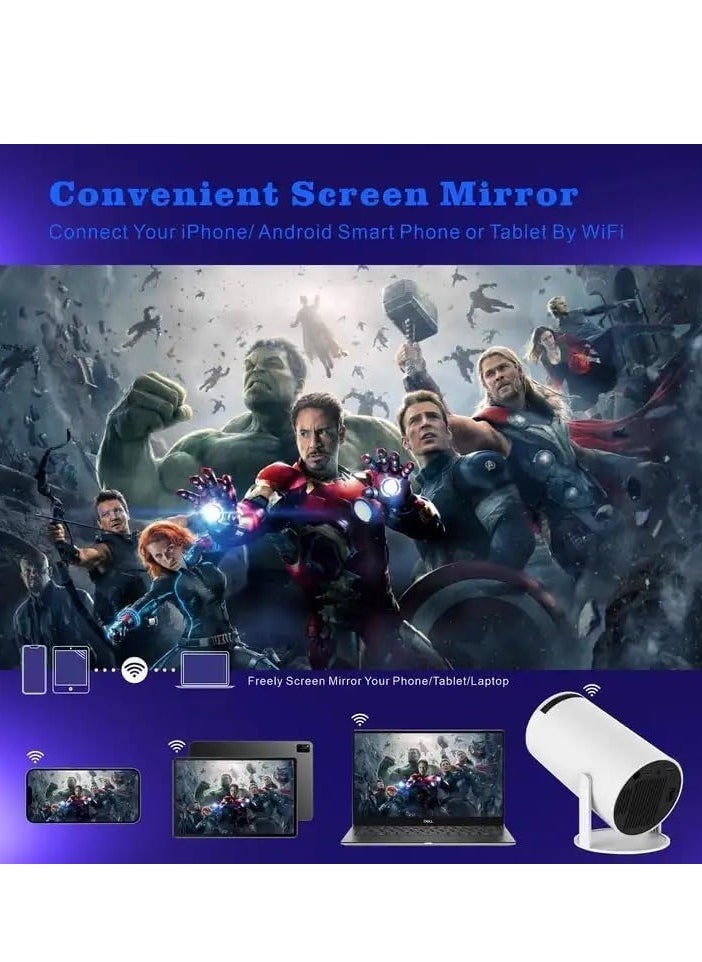 جهاز عرض صغير 4K 1080P من ماجكوبيك، جهاز عرض محمول واي فاي 6 وبلوتوث 5.0 اندرويد 11، جهاز عرض ذكي بتصحيح افقي تلقائي، جهاز عرض افقي، جهاز عرض افلام خارجي قابل للدوران 180 درجة متوافق مع الجوال
