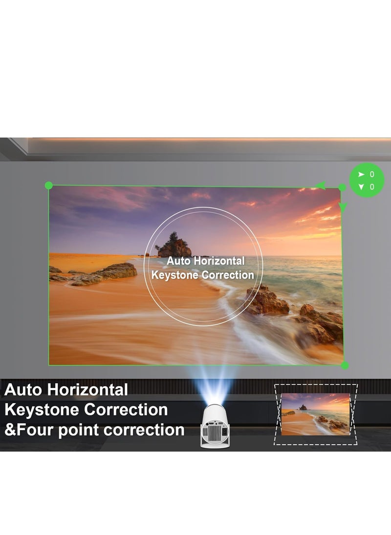 جهاز عرض صغير 4K 1080P من ماجكوبيك، جهاز عرض محمول واي فاي 6 وبلوتوث 5.0 اندرويد 11، جهاز عرض ذكي بتصحيح افقي تلقائي، جهاز عرض افقي، جهاز عرض افلام خارجي قابل للدوران 180 درجة متوافق مع الجوال