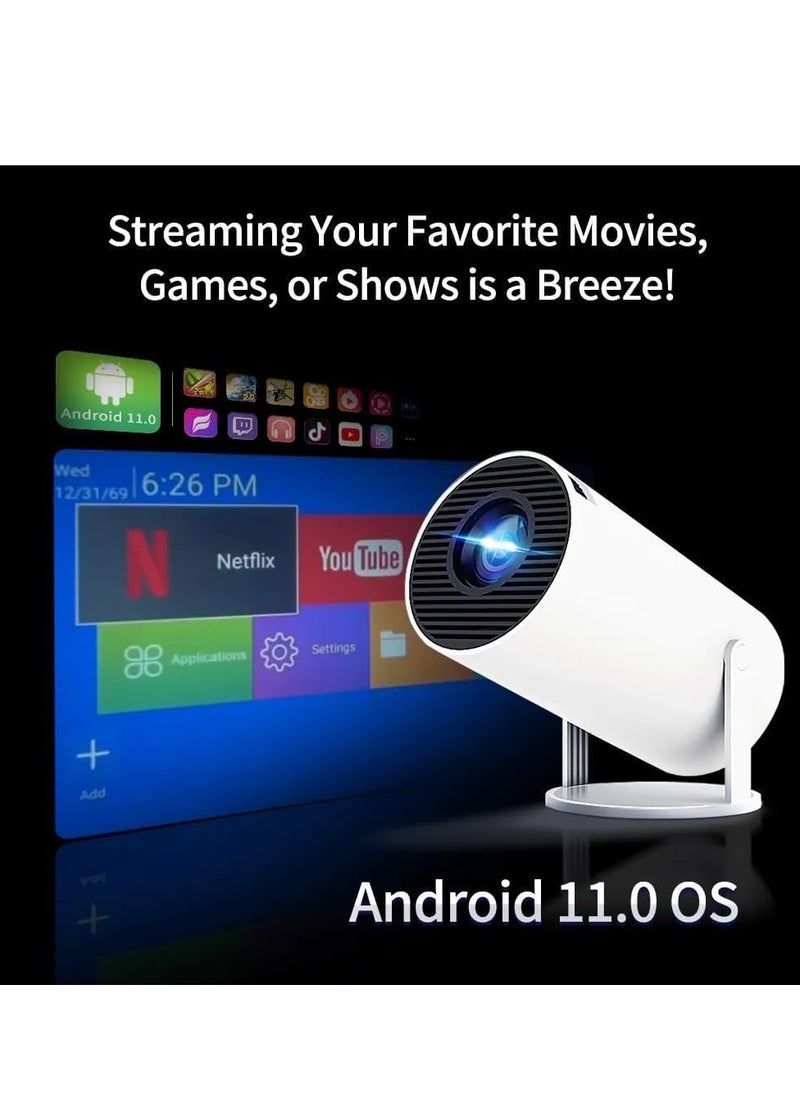 جهاز عرض صغير 4K 1080P من ماجكوبيك، جهاز عرض محمول واي فاي 6 وبلوتوث 5.0 اندرويد 11، جهاز عرض ذكي بتصحيح افقي تلقائي، جهاز عرض افقي، جهاز عرض افلام خارجي قابل للدوران 180 درجة متوافق مع الجوال
