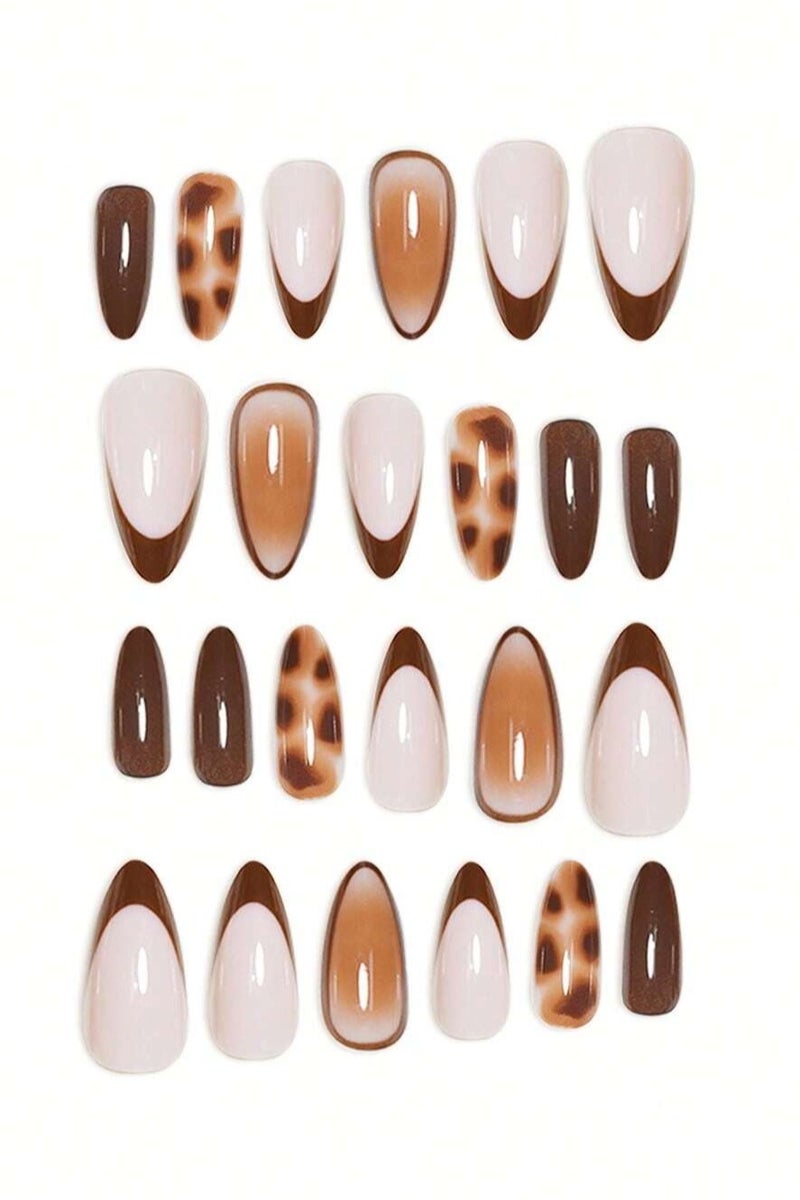 اظافر تركيب مزيفه بشكل لوزي تحتوي العلبه على 24 ظفر مع مبرد اظافر و صمغ - Image 2