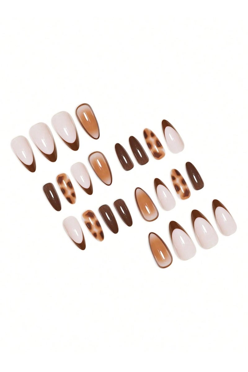 اظافر تركيب مزيفه بشكل لوزي تحتوي العلبه على 24 ظفر مع مبرد اظافر و صمغ - Image 4